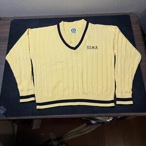 Army Black Knights Tennis Sweater Mens NCAA Football V-Neck USMA Polo Cable Knit